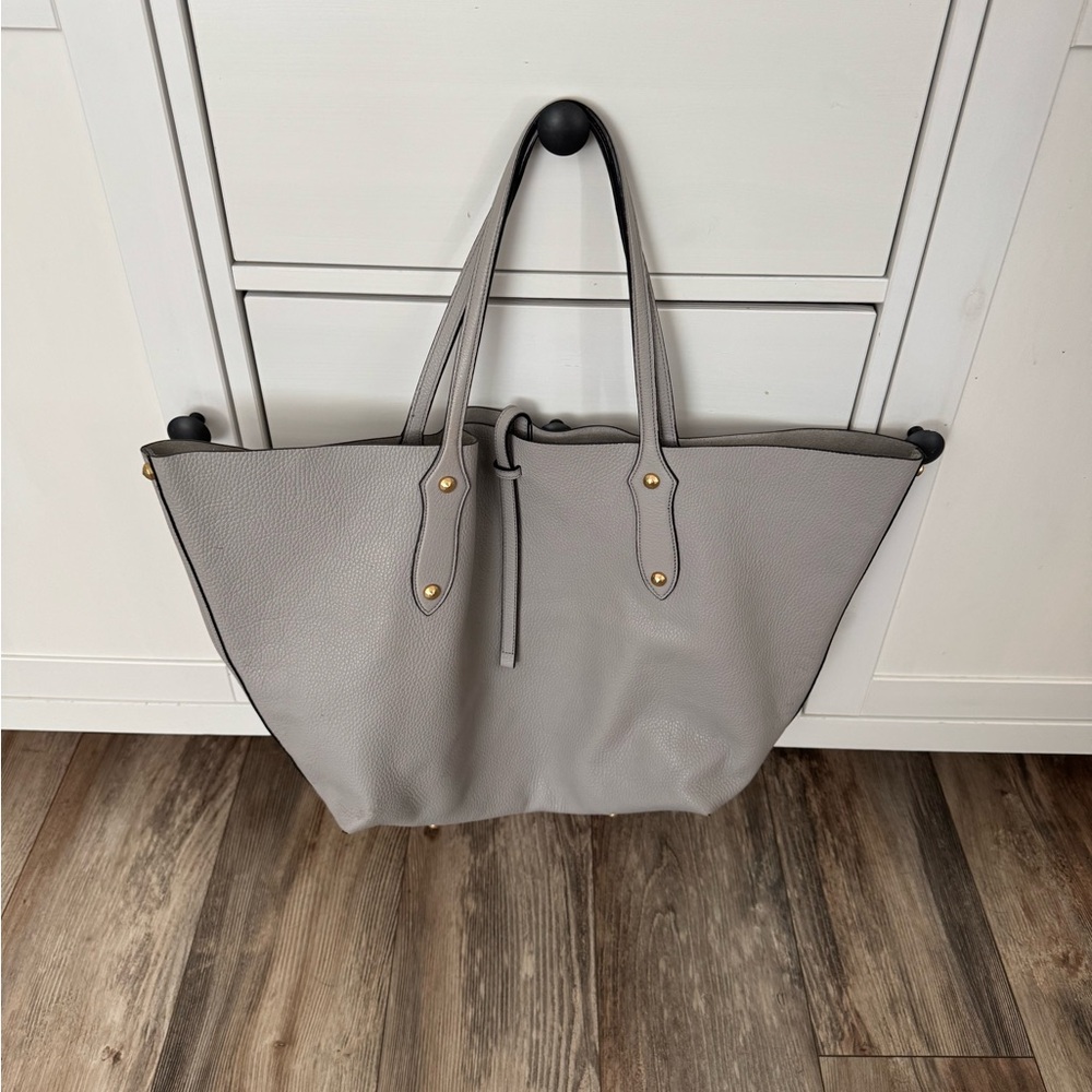 Annabel Ingall Leather Large Isabella Tote in light gray Leather Shoulder bag - Picture 2 of 10